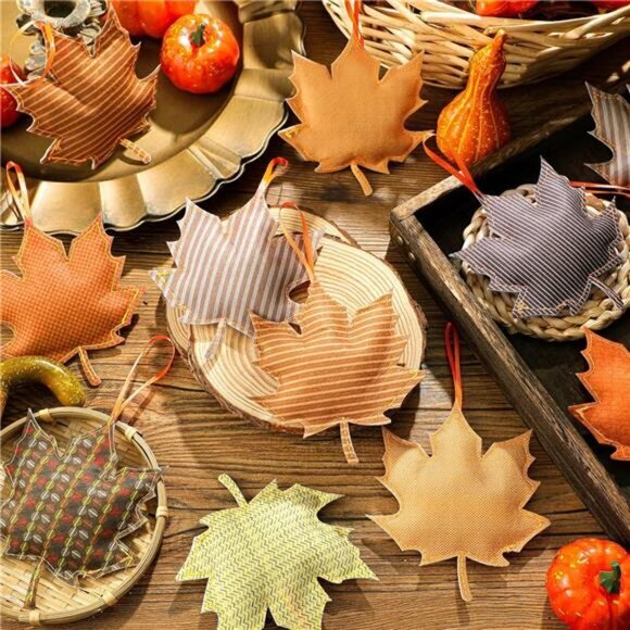 27 Pcs‎ Fall Tree Decoration Thanksgiving Ornaments 3D Felt Maple Leaf Ornaments - Picture 5 of 7